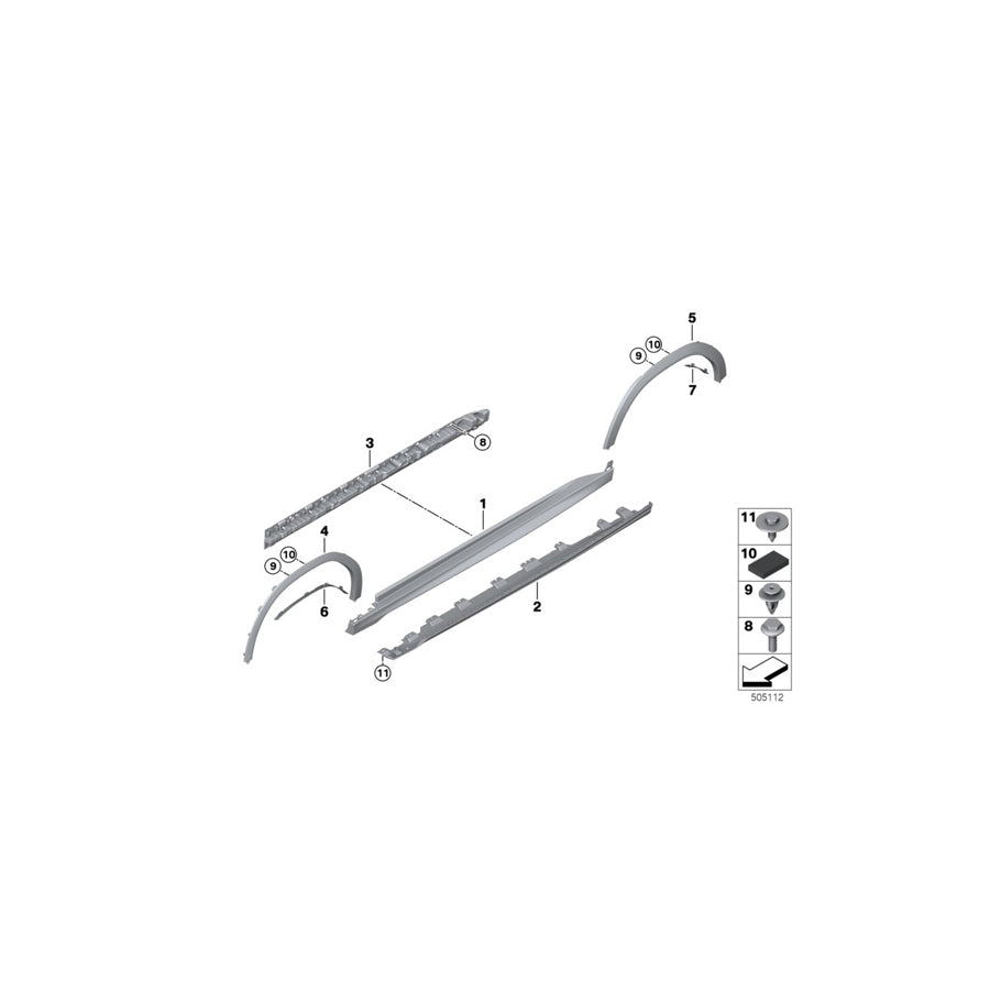 Genuine BMW 51778099202 G06 Door Sill Cover, Primed Right MSP (Inc. X6 40iX, X6 M50dX & X6 40i) | ML Performance EU Car Parts