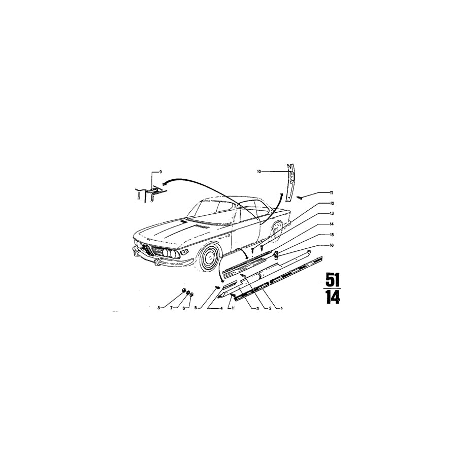 Genuine BMW 51131810778  Covering Column Rear Right (Inc. 3.0CS, 2.5CS & 3.0CSi) | ML Performance EU Car Parts