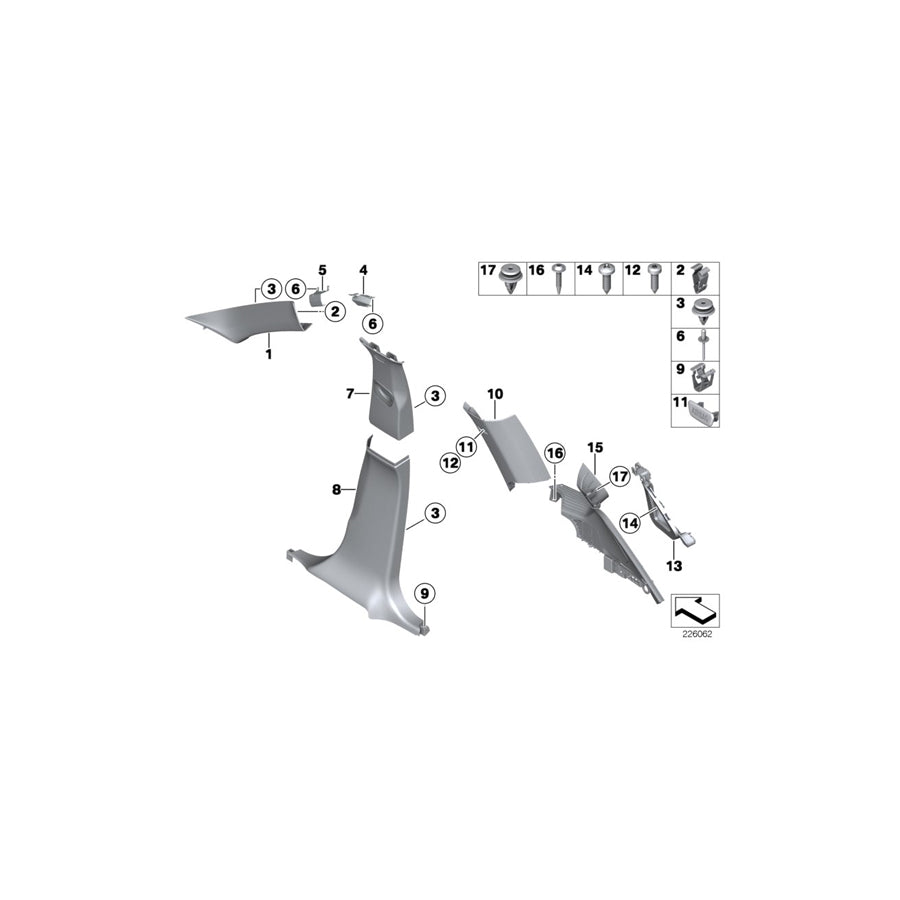 Genuine BMW 51437229078 F25 Cover, Column D, Right GRAU (Inc. X3 35iX, X3 30dX & X3 28iX) | ML Performance EU