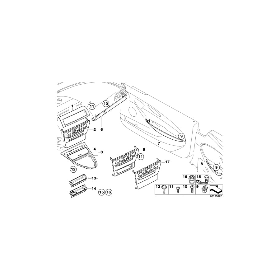 Genuine BMW 51419171469 E63 E64 Decorative Strip, Door Front Left RUTHENIUM (Inc. 630i, 635d & 650i) | ML Performance EU Car Parts