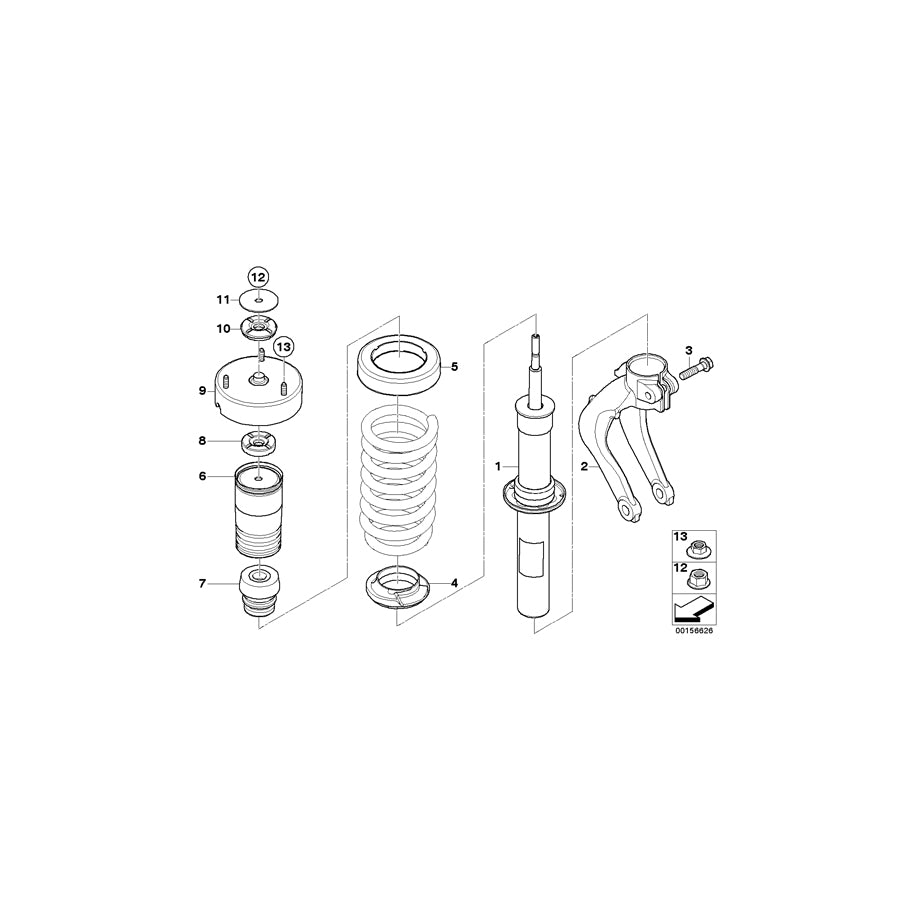 Genuine BMW 31316781919 E70 Spring Strut, Front (Inc.  & X5 3.0si) | ML Performance EU Car Parts