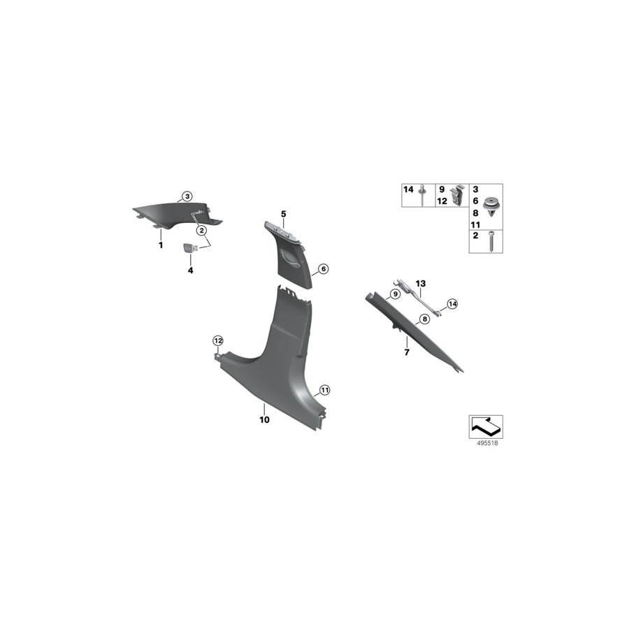 Genuine BMW 51437496977 G20 Left Column A Cover CANBERRABEIGE (Inc. 330i & 330iX) | ML Performance EU