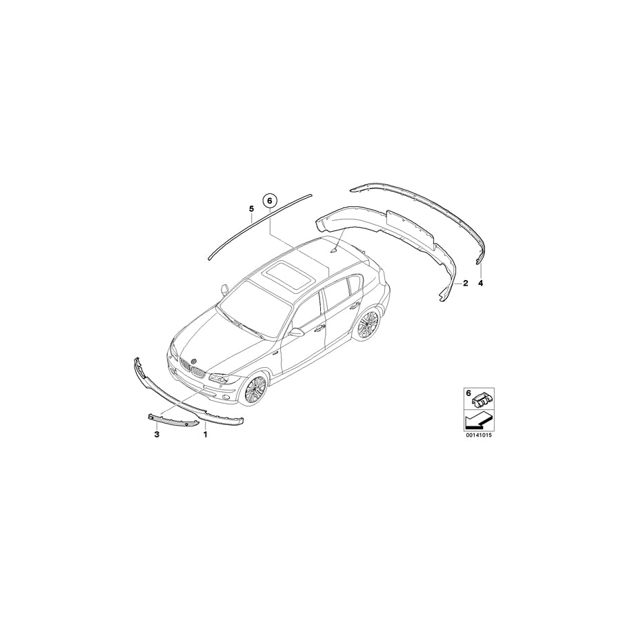 Genuine BMW 51127136091 E87 Prot.Rubber Strip,Primed Bumper Rear (Inc. 118d, 120i & 130i) | ML Performance EU Car Parts