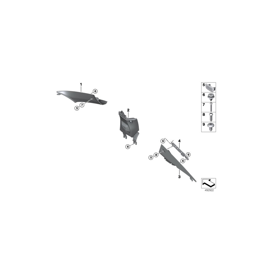 Genuine BMW 51437433497 F92 G15 Bracket, Column C Cover, Left (Inc. M850iX, M8 & 840iX) | ML Performance EU