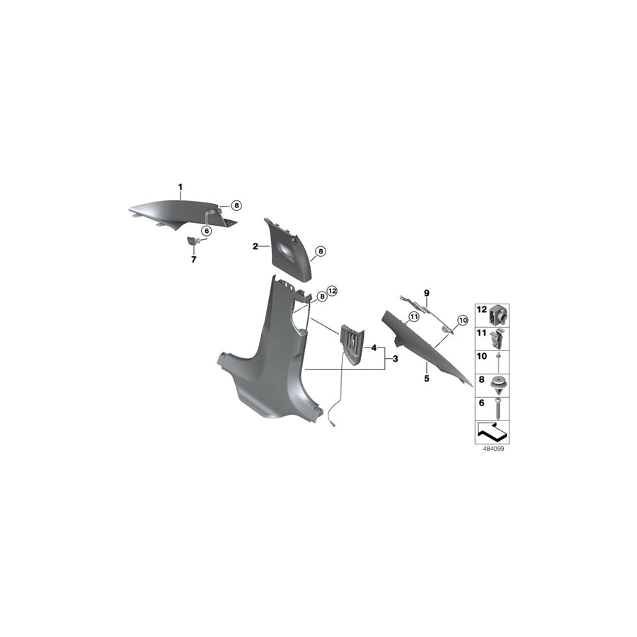 Genuine BMW 51437384535 F90 G30 Bracket, Column C Cover, Left (Inc. 520i 1.6, 530dX & 520dX) | ML Performance EU