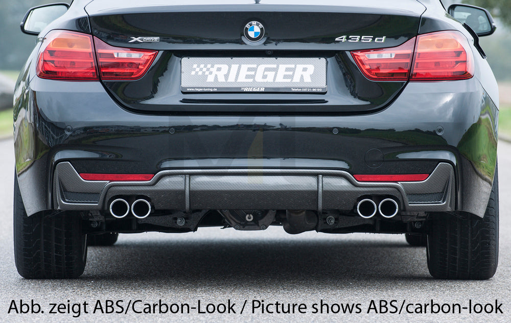Rieger 00053490 BMW 4 Series F32 F33 F36 Rear Diffuser - Carbon Look 2 | ML Performance EU Car Parts
