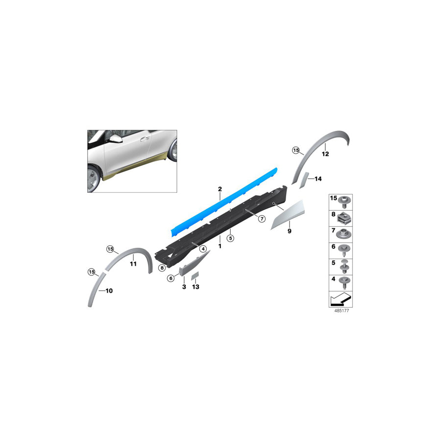 Genuine BMW 51438498347 I01 Stone-Chip Guard Left Rear (Inc. i3 120Ah Rex, i3 120Ah & i3s 120Ah Rex) | ML Performance EU