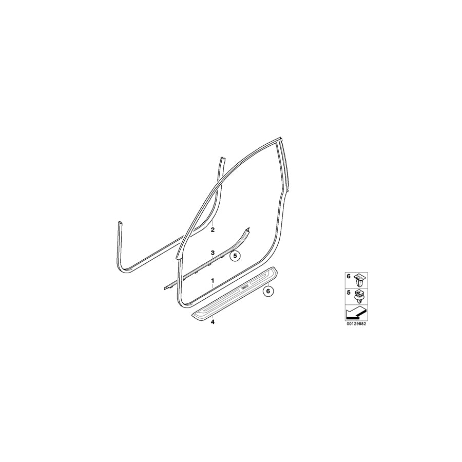 Genuine BMW 51479115647 E63 E64 Sill Strip, Interior, Left SATTELBRAUN (Inc. 630i, 635d & 650i) | ML Performance EU Car Parts