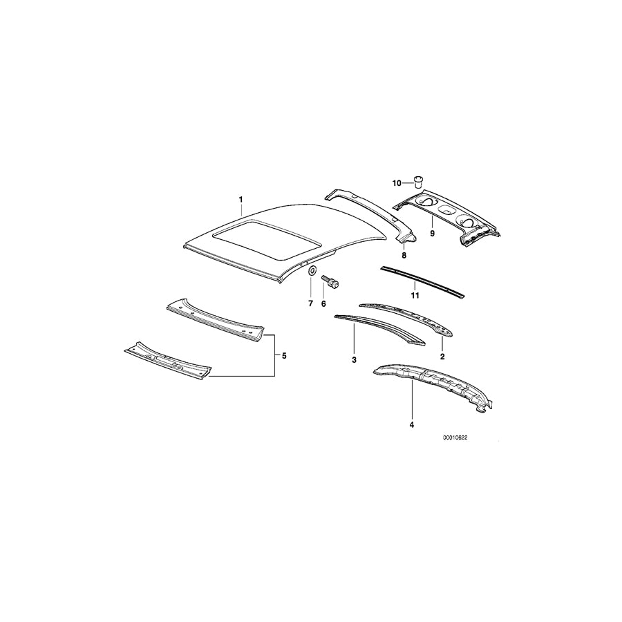 Genuine BMW 41328119759 E36 Rear Window Frame Upper Part (Inc. 320i, 325tds & M3) | ML Performance EU Car Parts