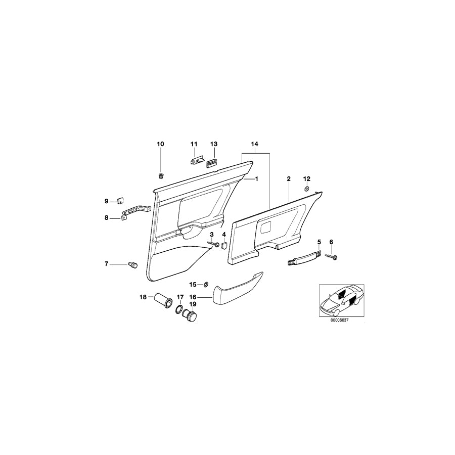 Genuine BMW 51428182618 E36 Handle Right GRAU (Inc. 316i, 320i & 318i) | ML Performance EU Car Parts