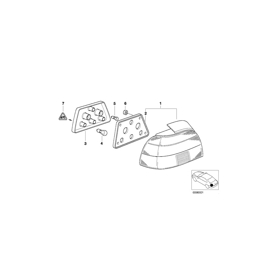 Genuine BMW 63218363557 E39 Tail Light Left (Inc. 528i, 540i & 520i) | ML Performance EU Car Parts