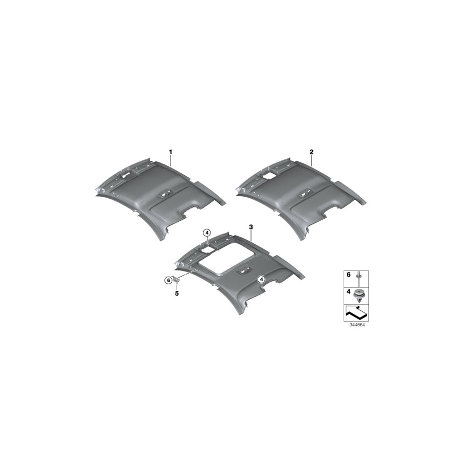Genuine BMW 51448063148 F22 F87 Headlining, Lift-Up & Slide-Back Sunroof ANTHRAZIT (Inc. M2, 230iX & M235i) | ML Performance EU