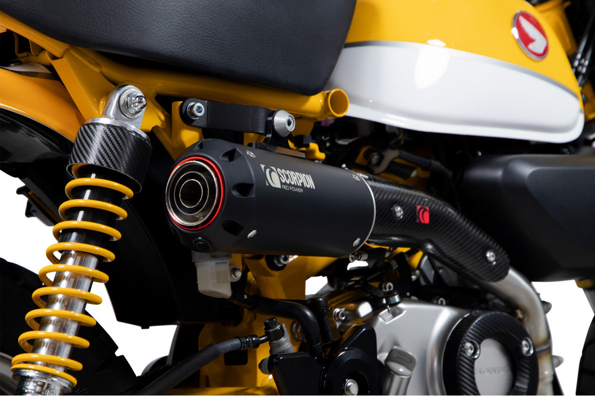 Scorpion PHA193SYSBCER Honda Monkey Red Power Full System - Black Ceramic Coated Sleeve | ML Performance EU EU