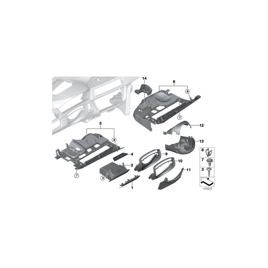 Genuine BMW 51459240635 F30 F34 F33 Folding Box, Driver's Side VENETOBEIGE (Inc. 325d, 428iX & 320d ed) | ML Performance EU