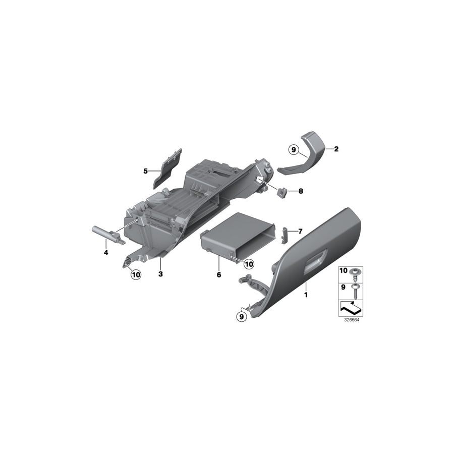 Genuine BMW 51459223744 F06 F13 Oddments Tray (Inc. 650iX, 640d & Alpina B6) | ML Performance EU