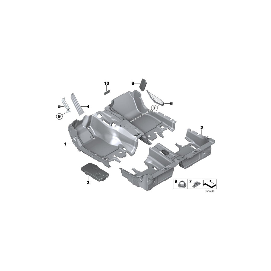 Genuine BMW 51478054154 F06 F06 Floor Trim Cover, Front ANTHRAZIT (Inc. 650iX 4.4, 640dX & ALPINA B6) | ML Performance EU Car Parts