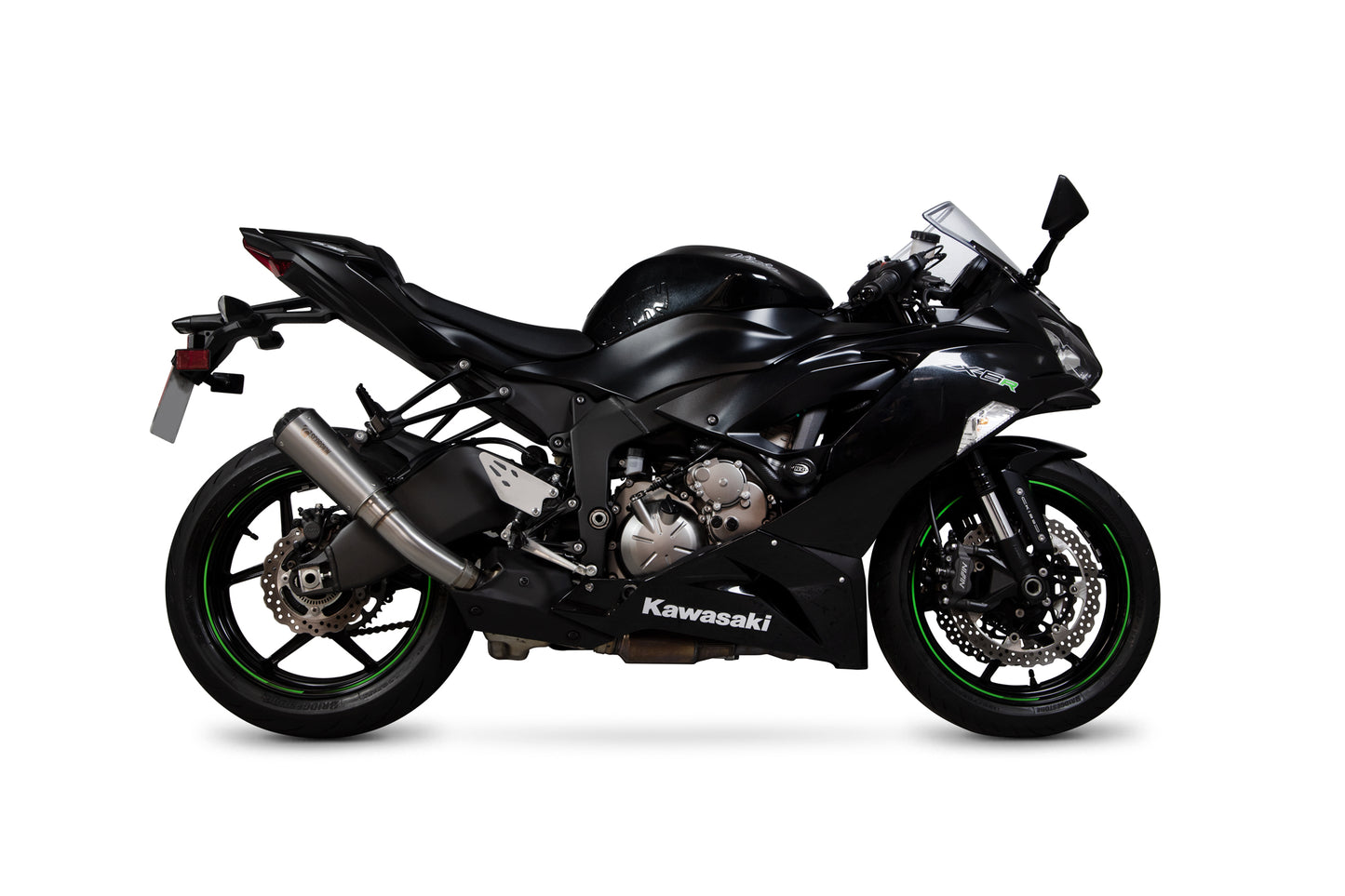 Scorpion PKA129TEO Kawasaki Red Power Slip-On - Titanium Sleeve (Ninja ZX-6R / Ninja ZX-636) | ML Performance EU EU