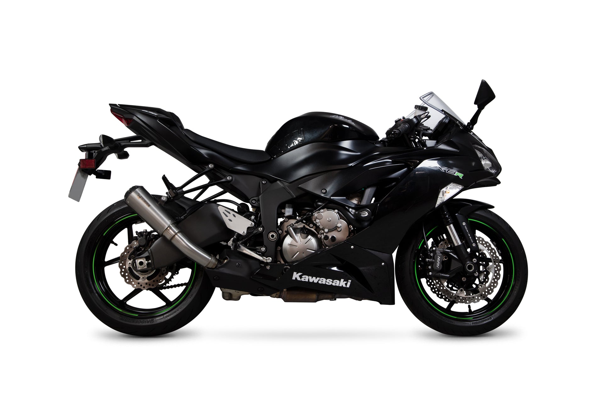 Scorpion PKA129TEO Kawasaki Red Power Slip-On - Titanium Sleeve (Ninja ZX-6R / Ninja ZX-636) | ML Performance EU EU