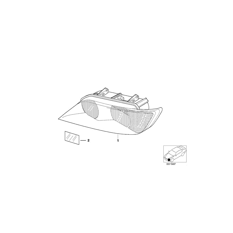 Genuine BMW 63128379707 E36 Headlight Left (Inc. Z3 2.0, Z3 1.8 & Z3 2.2i) | ML Performance EU Car Parts