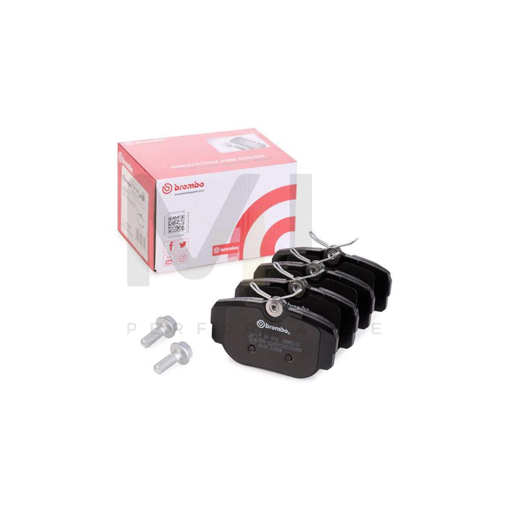 Brembo P 44 009 Brake Pad Set Excl. Wear Warning Contact, With Brake Caliper Screws | ML Performance Car Parts