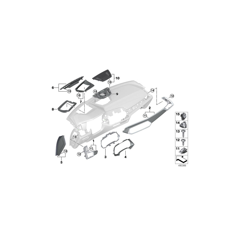 Genuine BMW 51458745270 G05 G06 Cov.Pan.Inst.Pan.Piano Fin.Bl.Fr.Pass. (Inc. X6 30dX, X5 M50dX & X5 45eX) | ML Performance EU
