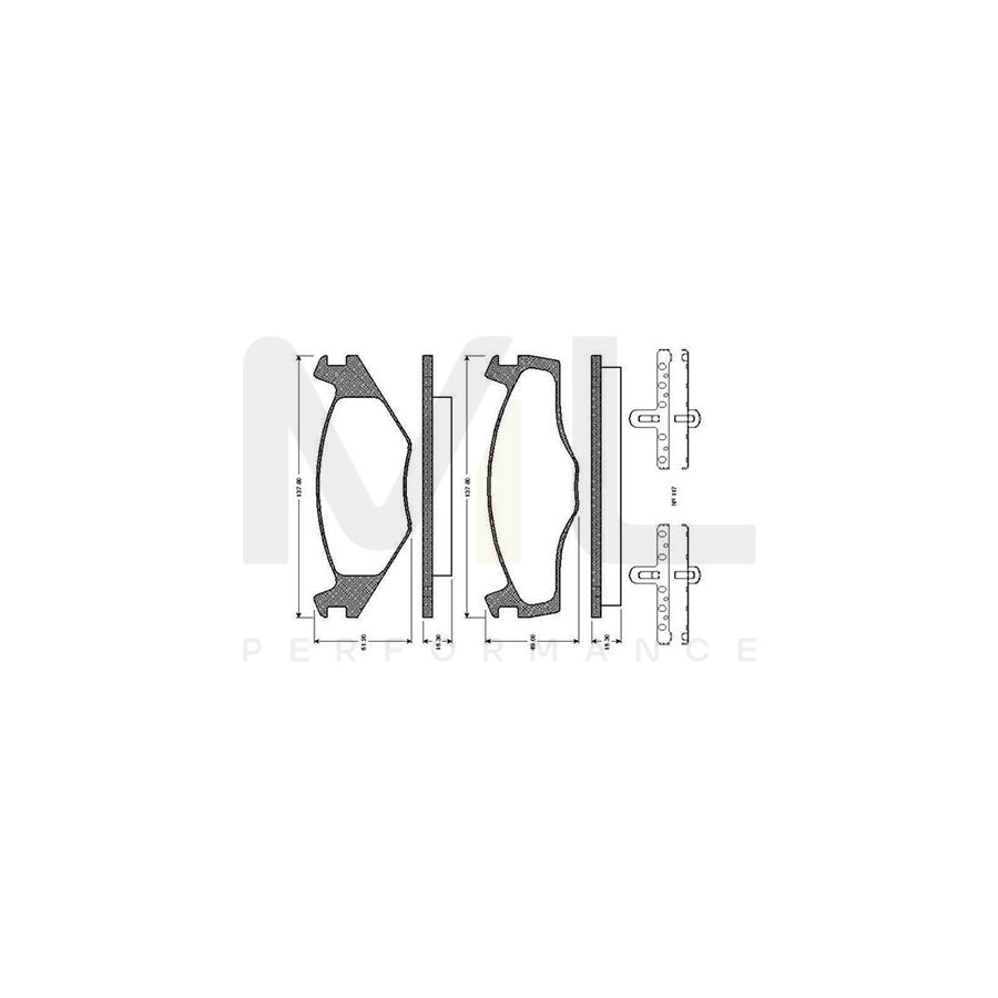 Bosch 0986Tb2089 Brake Pad Set Excl. Wear Warning Contact, With Accessories | ML Performance Car Parts