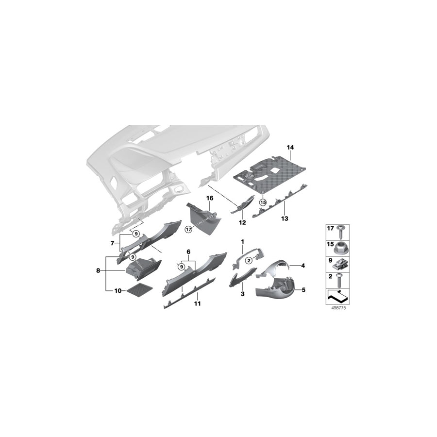 Genuine BMW 51459316701 F45 F46 Trim Panel Foot Controls SCHWARZ (Inc. 218i, 218d & 216i) | ML Performance EU