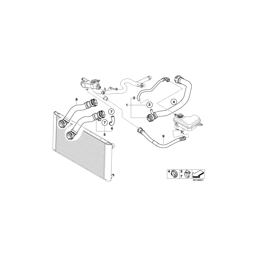 Genuine BMW 17127787449 E61 E60 Coolant Hose (Inc. 525xd, 530d & 535d) | ML Performance EU Car Parts