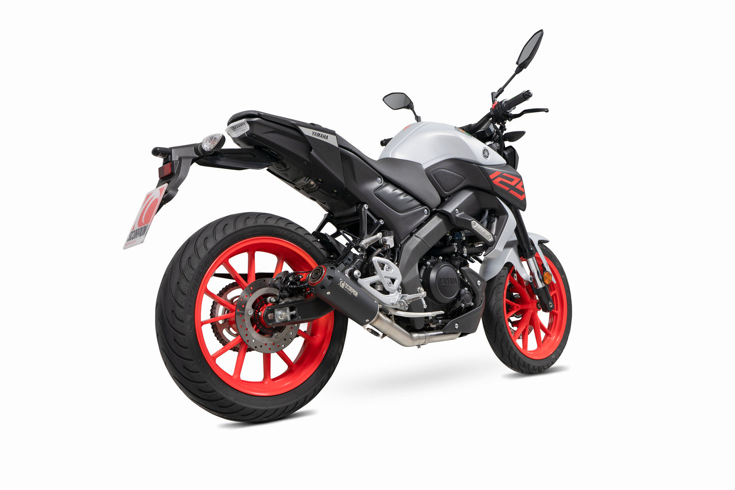 Scorpion PYA118SYSBCER Yamaha MT-125 Euro 4 Red Power Full System - Black Ceramic Coated Sleeve | ML Performance EU EU