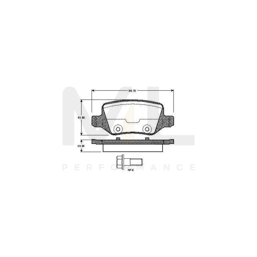 Bosch 0986Tb2391 Brake Pad Set Excl. Wear Warning Contact, With Bolts, With Accessories | ML Performance Car Parts