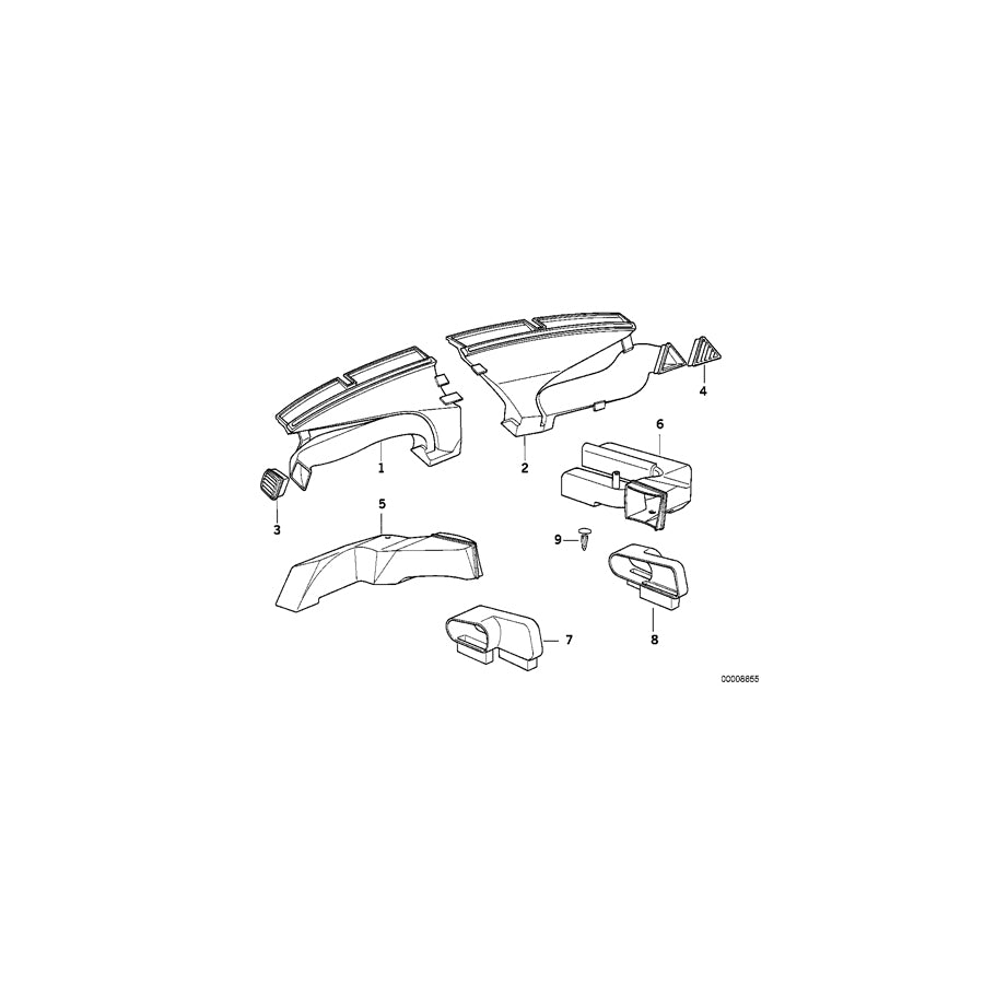 Genuine BMW 64221977614 E36 Defroster Nozzle Right (Inc. M3, 325td & 318is) | ML Performance EU Car Parts