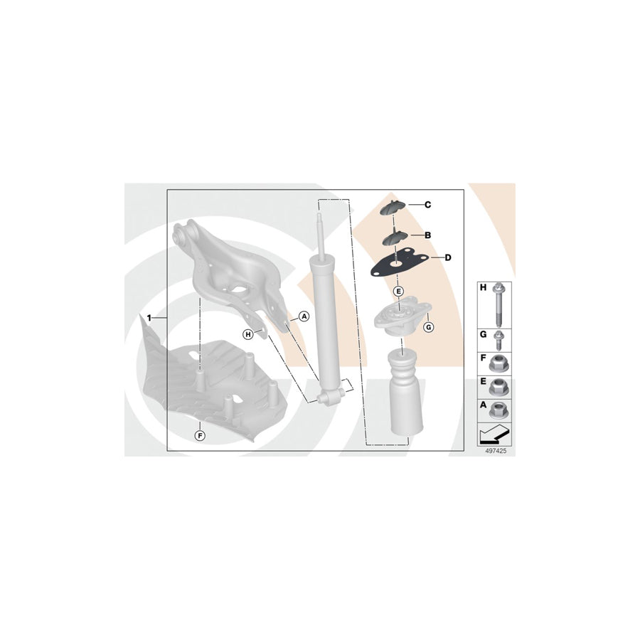 Genuine BMW 33522467121 F31 F21 F30 Attachment Set Spring Strut, Rear VALUE LINE (Inc. 316i, 320iX & 325d) | ML Performance EU Car Parts