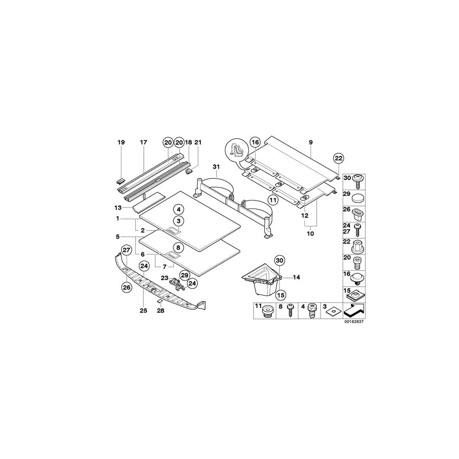 Genuine BMW 51473405774 E83 Stowage Compartment, Boot Right SCHWARZ (Inc. X3 1.8d, X3 3.0i & X3 2.5i) | ML Performance EU