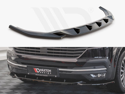 Maxton Design VW-T6F-FD2T Front Splitter V2 VW T6 Facelift (2019-) | ML Performance UK Car Parts