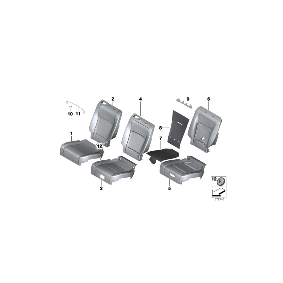 Genuine BMW 52207370678 F07 Leather Cover For Basic Seat Right LCEZ ZIMTBRAUN (Inc. 535d, 550i & 535i) | ML Performance EU Car Parts