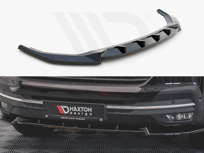 Maxton Design VW-T6F-FD1T Front Splitter V1 VW T6 Facelift (2019-) | ML Performance UK Car Parts