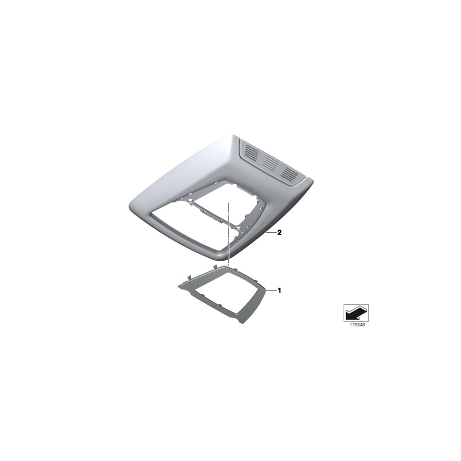 Genuine BMW 61319224427 F25 F26 Trim Cover, Switch Module, Headliner HIMMELGRAU (Inc. X3 20i, X3 18d & X3 30dX) | ML Performance EU