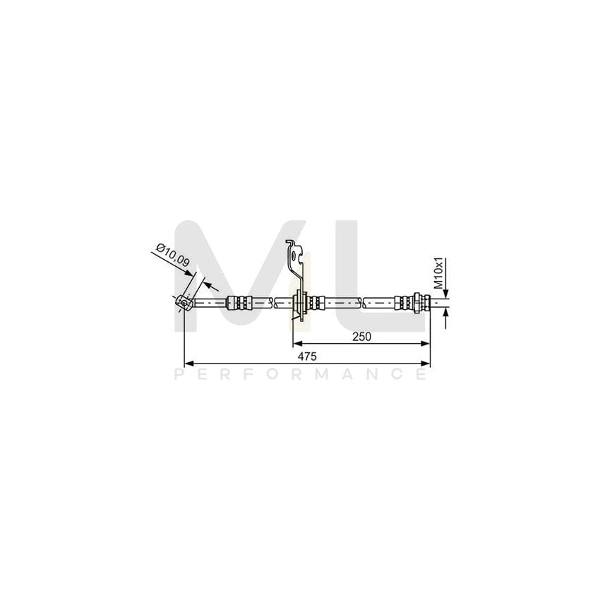 BOSCH 1 987 481 392 Brake Hose for KIA Picanto I (SA) 428mm, M10x1 | ML Performance Car Parts