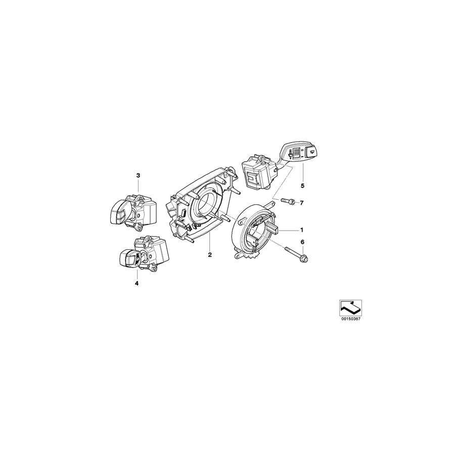 Genuine BMW 61319204503 E64 E63 E60 Switch Unit Steering Column (Inc. M5, 535i & 525xd) | ML Performance EU