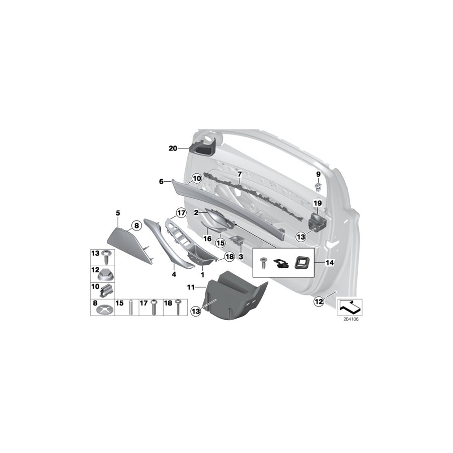 Genuine BMW 51417226339 F10 F11 Cover F Left Loudspeaker EVERESTGRAU (Inc. 535dX, 535d & 535i) | ML Performance EU Car Parts