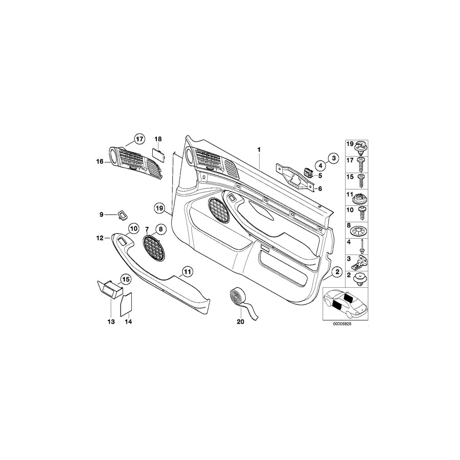 Genuine BMW 64228364031 E39 Fresh Air Grille, Left MARINEBLAU (Inc. 520d, 528i & 520i) | ML Performance EU Car Parts
