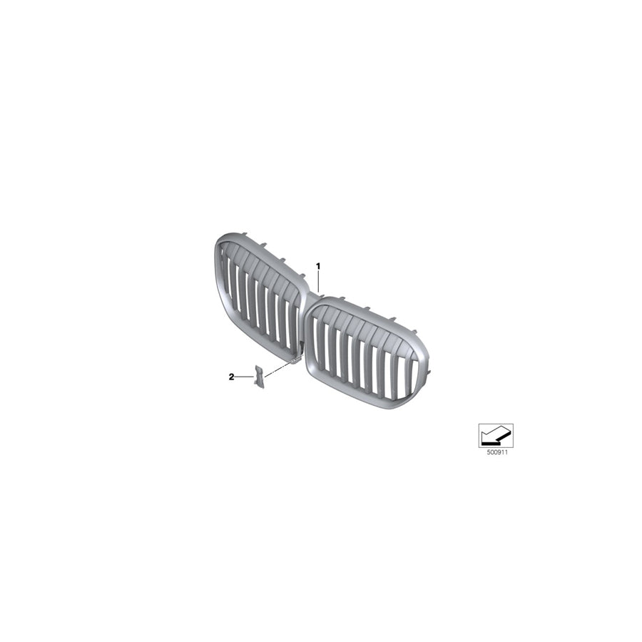 Genuine BMW 51138494818 G12 Grill Front CERIUM GREY (Inc. 740iX, 730LdX & M760iX) | ML Performance EU Car Parts