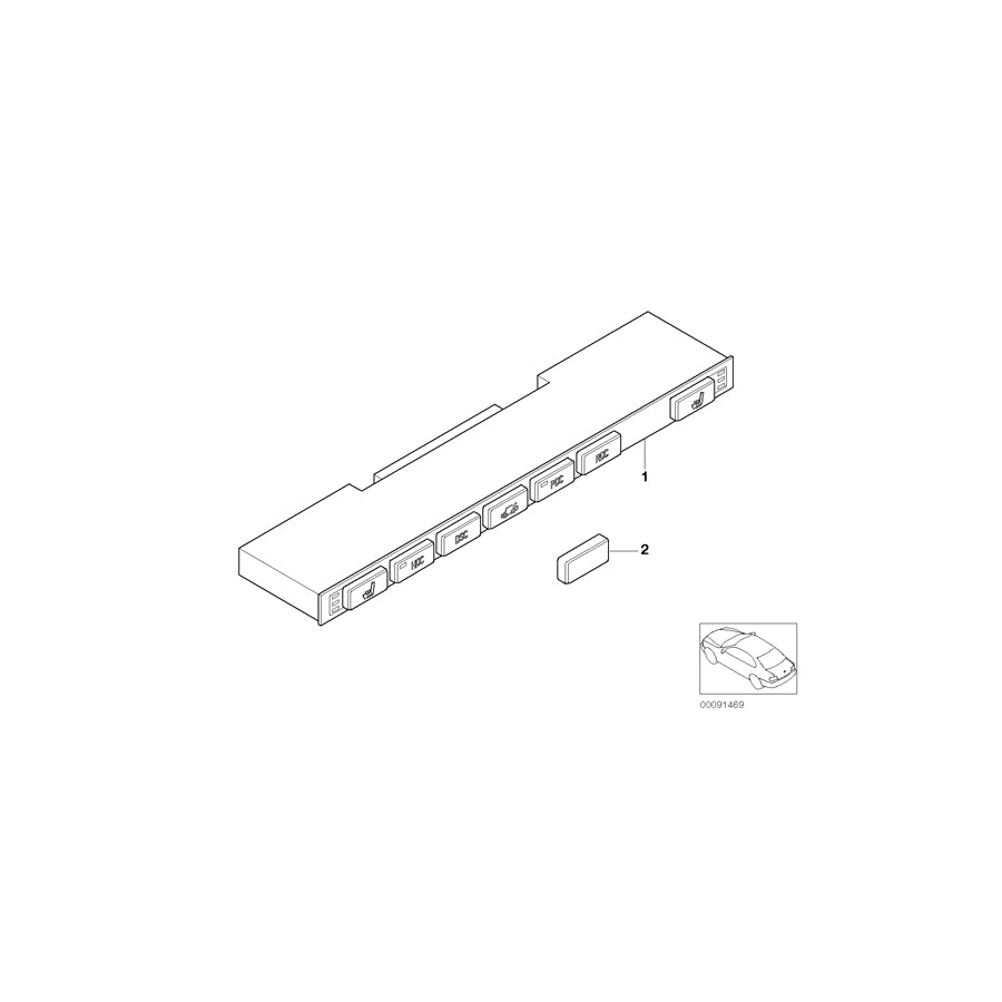 Genuine BMW 61319131527 E83 Rep.Set, Center Console Contr.Panel,Dtc (Inc. X3 3.0i, X3 3.0si & X3 2.5si) | ML Performance EU