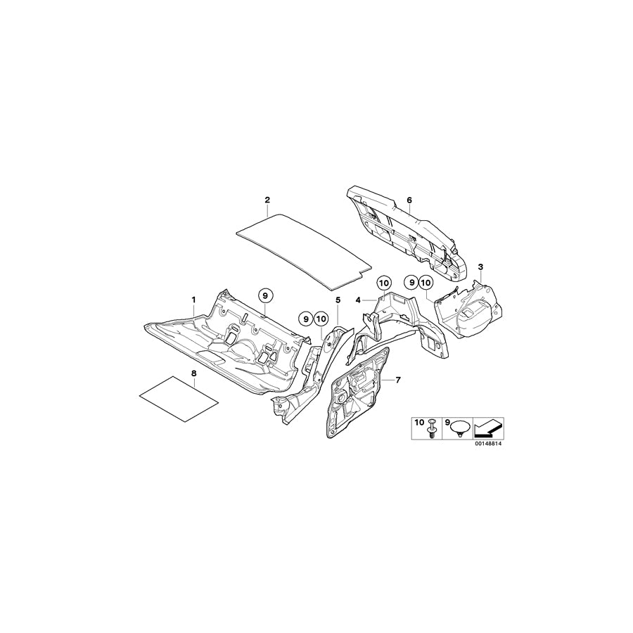 Genuine BMW 51487117656 E91 E91 Sound Insulating Roof Center (Inc. 330d, 320i & 323i) | ML Performance EU Car Parts