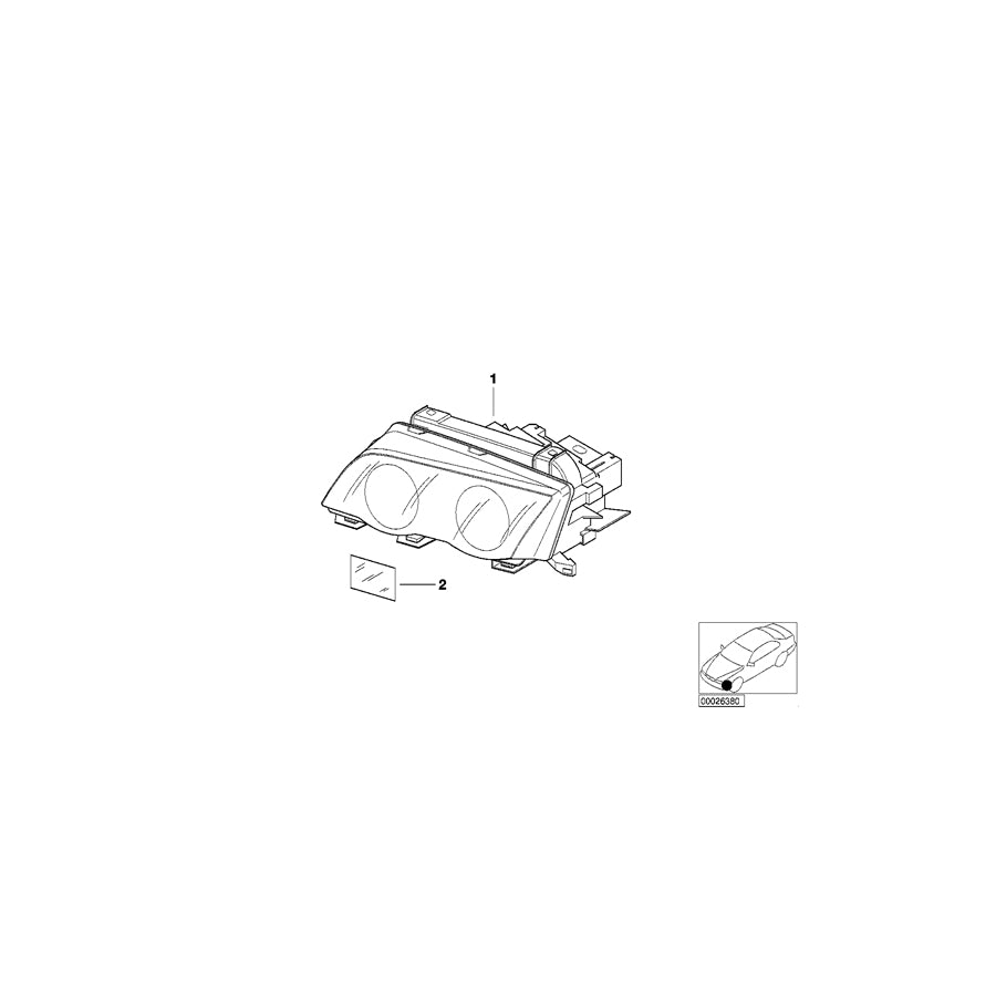 Genuine BMW 63126904276 E46 Headlight Right Covering schwarz (Inc. 325Ci, 330Ci & M3 CSL) | ML Performance EU Car Parts