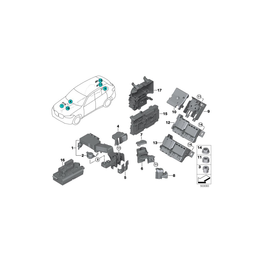 Genuine BMW 61146996955 G20 G05 B+ Junction Point, Rear PHEV (Inc. 330e & X5 45eX) | ML Performance EU Car Parts
