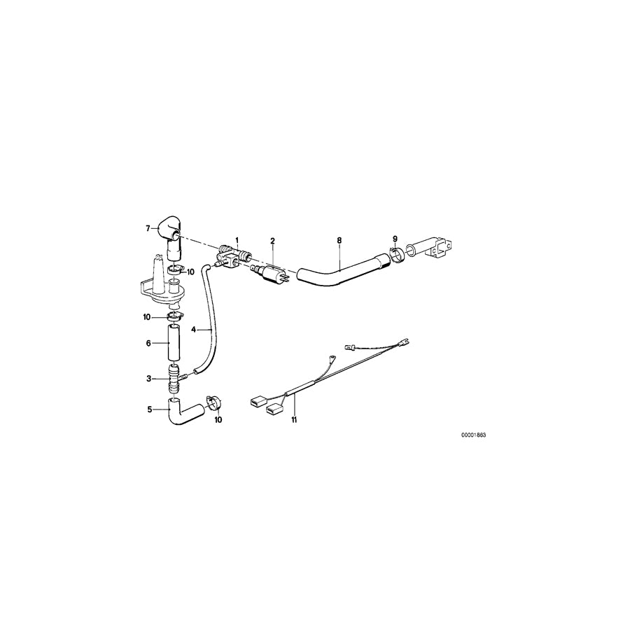 Genuine BMW 64511286809 E21 E30 E12 T-Connector (Inc. 320i, 518i & 323i) | ML Performance EU Car Parts