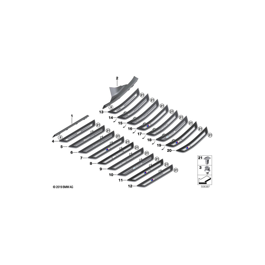 Genuine BMW 51477407016 G30 Cover, Door Sill, Lighted, Rear Right EDRIVE (Inc. 530e & 530eX) | ML Performance EU