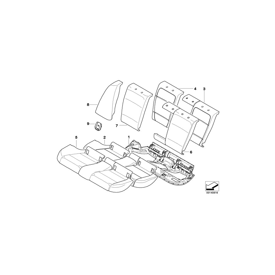 Genuine BMW 52208039330 E90 E90 Seat Cover Leather BAMBUSBEIGE (Inc.  & M3) | ML Performance EU Car Parts