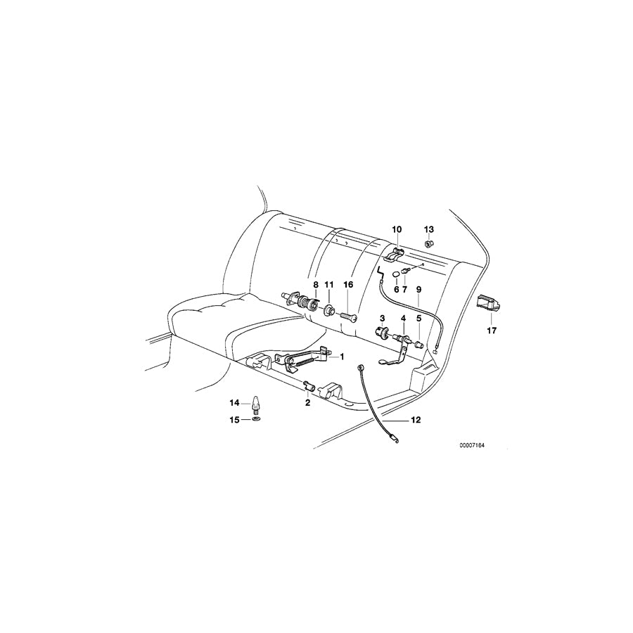 Genuine BMW 52208126324 E34 Unlocking Unit, Right (Inc. 525tds, 525i & 535i) | ML Performance EU Car Parts